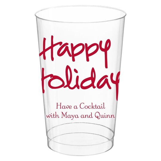 Studio Happy Holidays Clear Plastic Cups